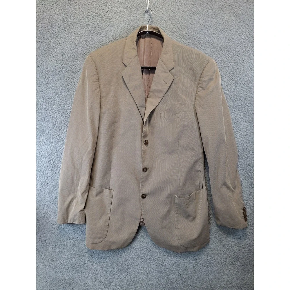 Joseph Abboud Men's Tan 3 Button Blazer Sport Coat Jacket Size 42L Made in USA‎